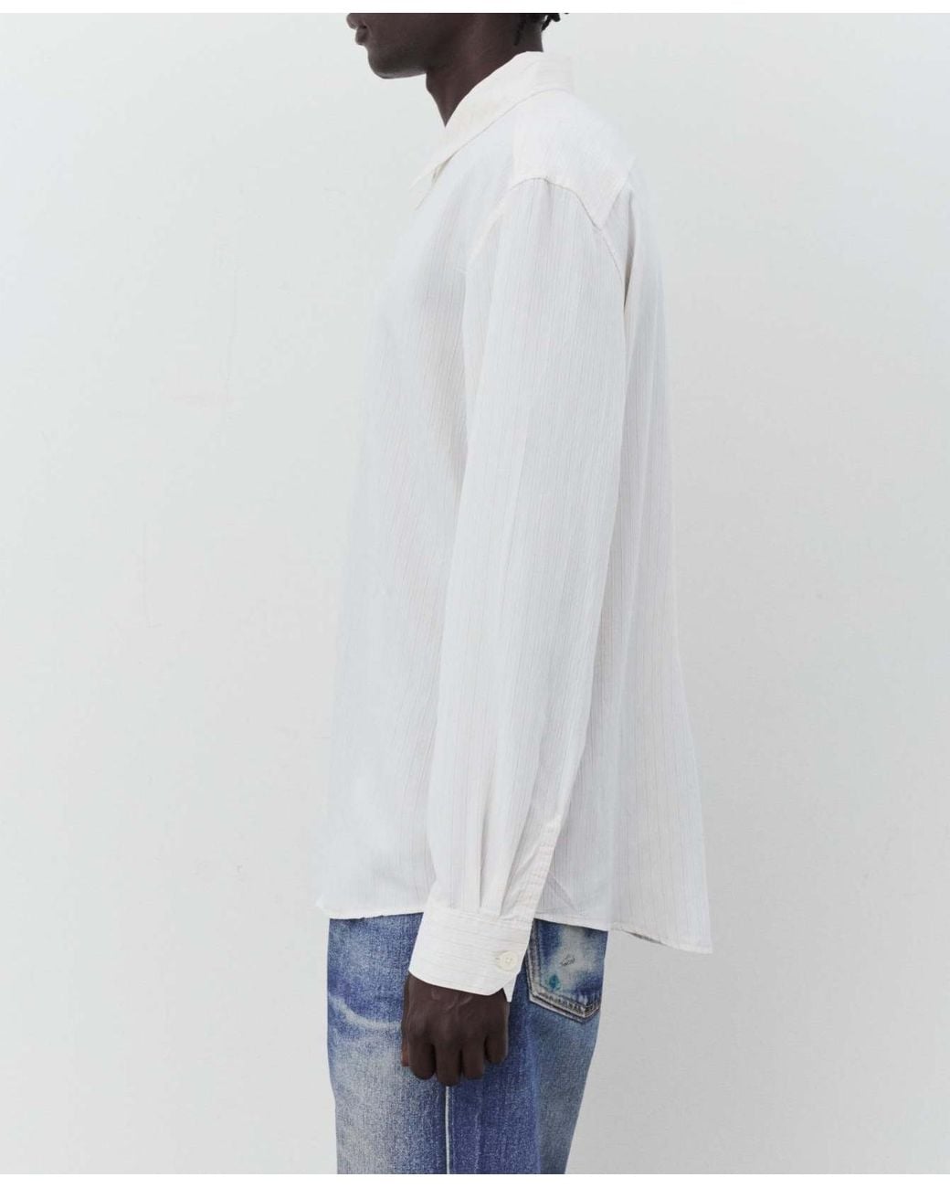 Our Legacy White Beyond Striped Shirt for men