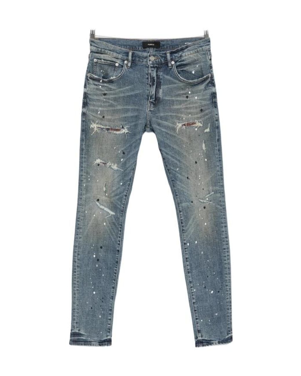 Purple Brand Blue Belt-Loop Jeans for men