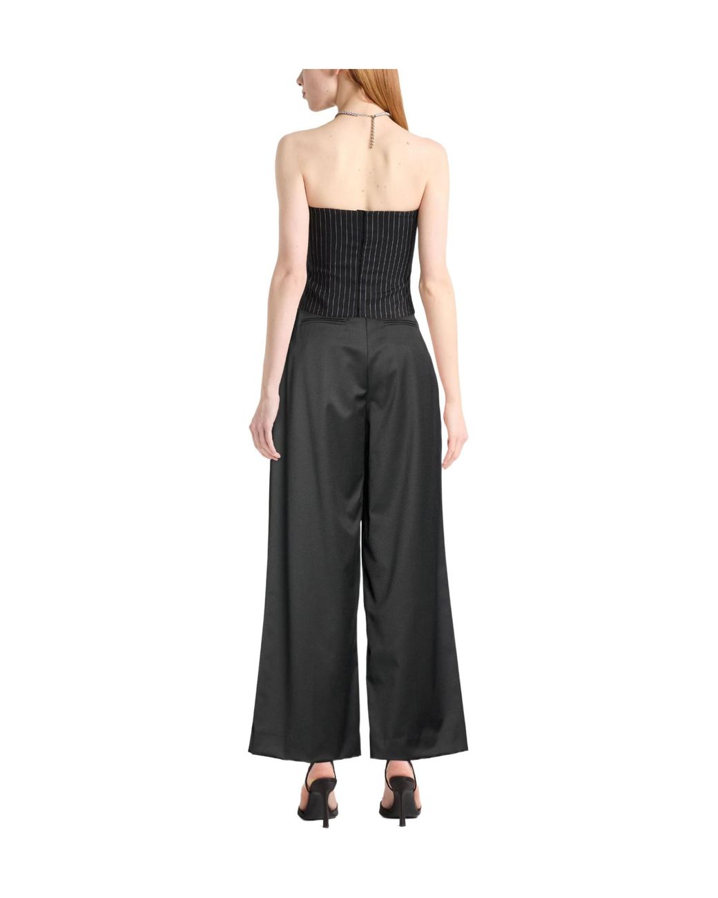 Ganni Gray Wide-Leg Trousers