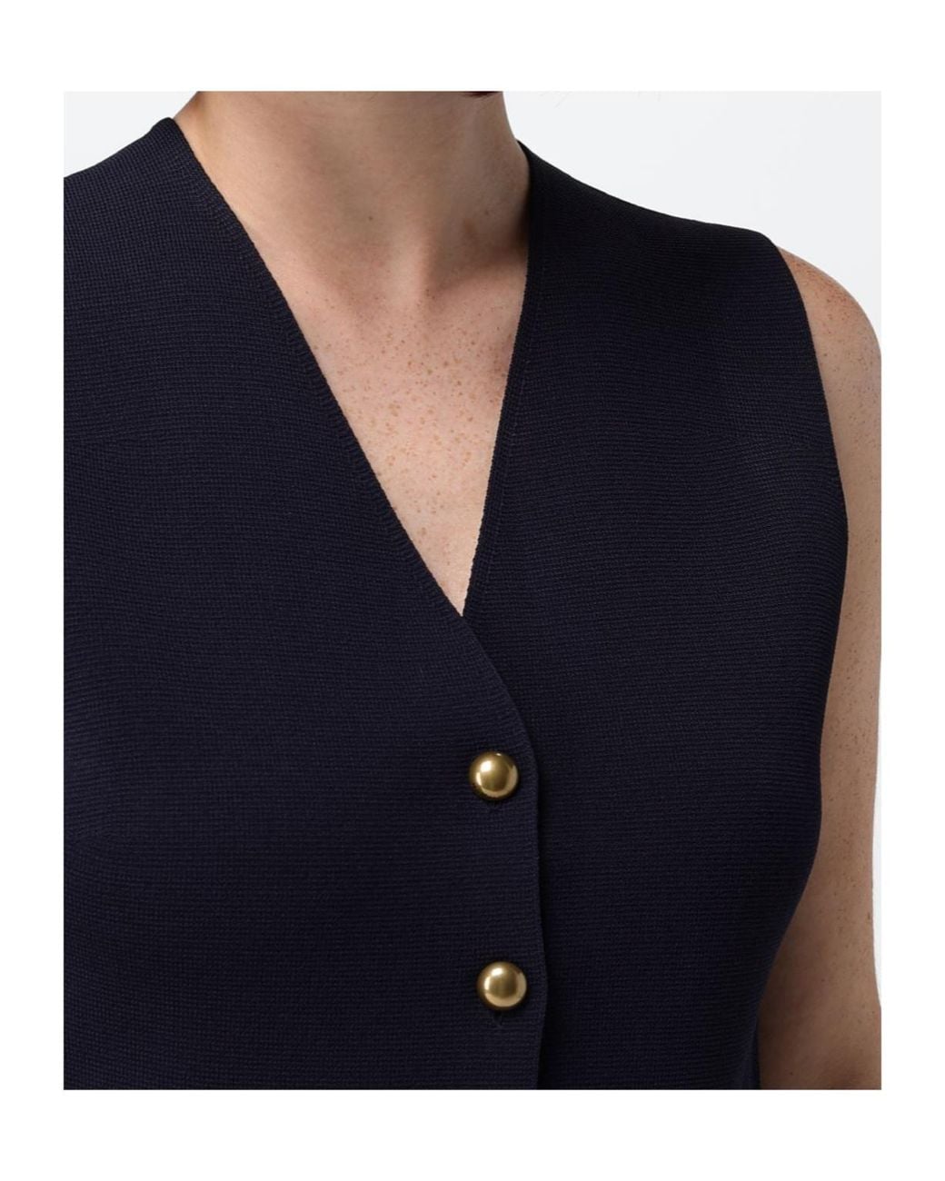 Max Mara Blue Viscose Crepe Yarn Gilet
