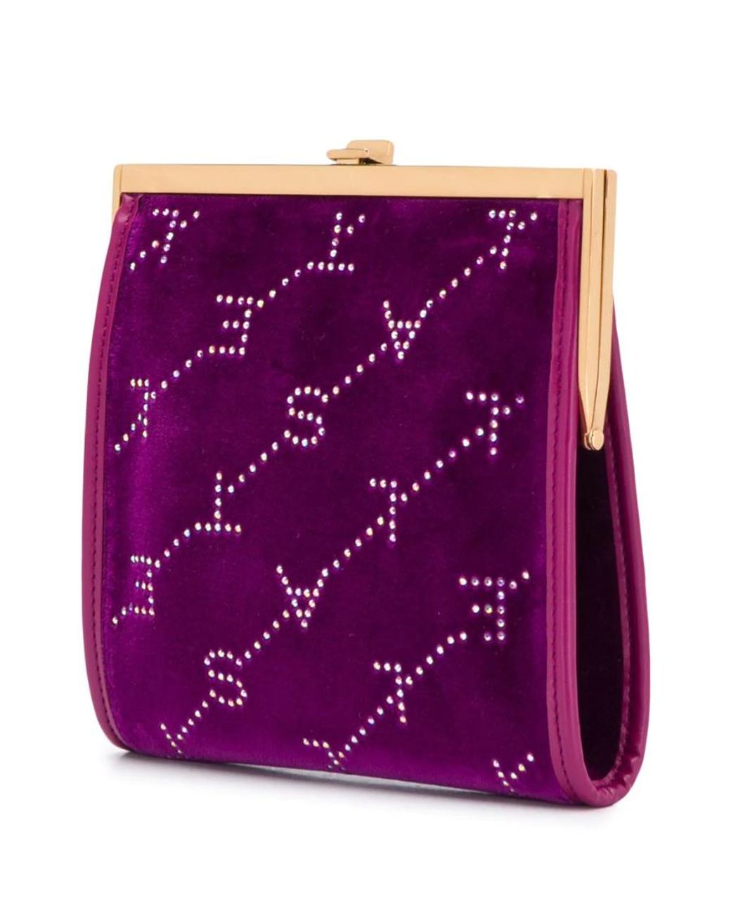Stella McCartney Purple Mini Logo-Print Crossbody Bag