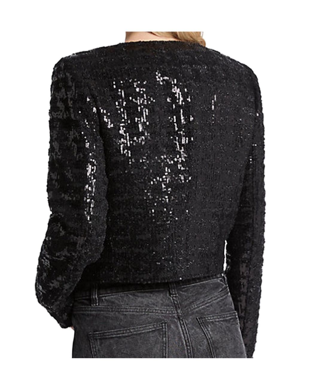 Michael Kors Black Michael Sequined Tweed Cropped Jacket