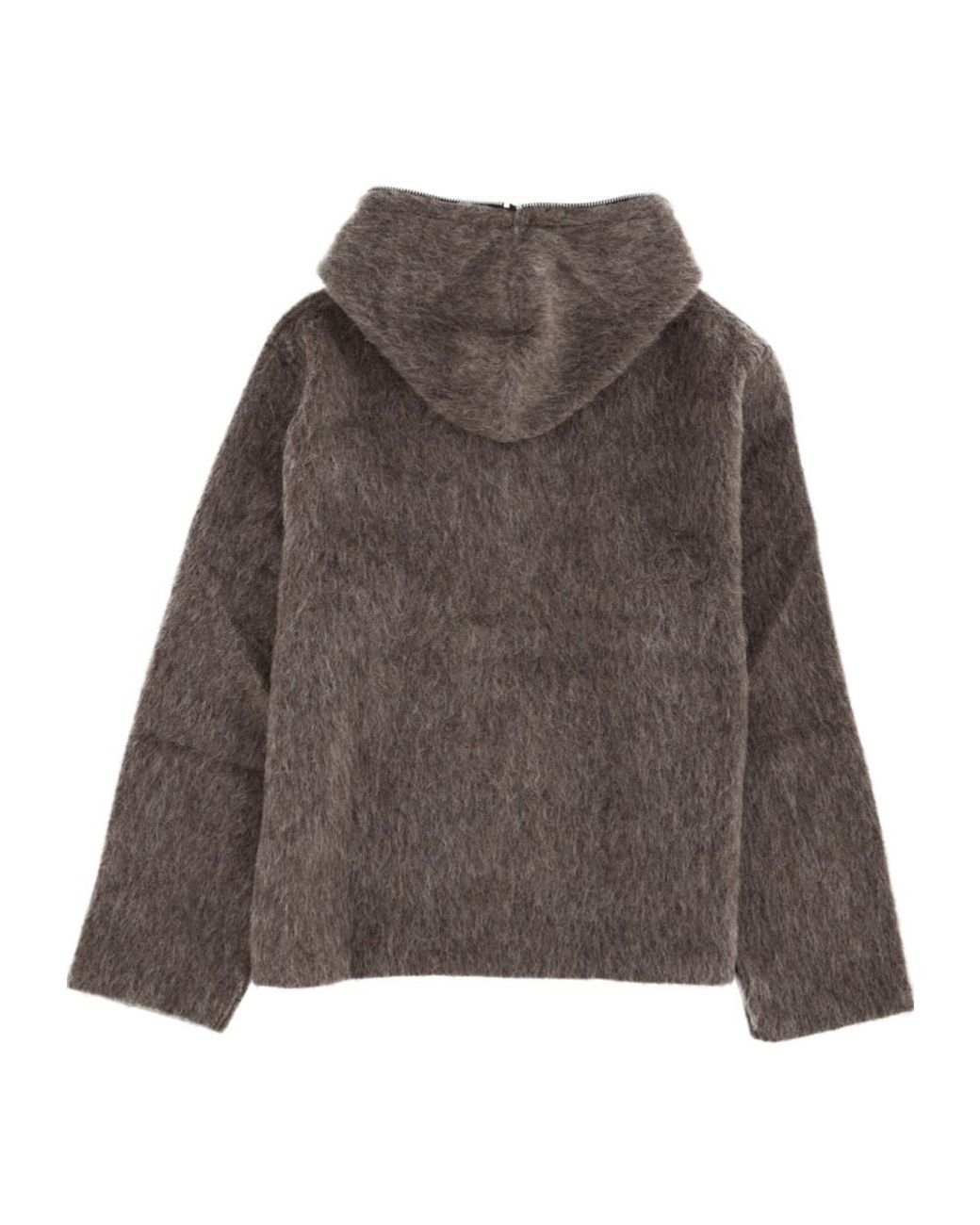 Our Legacy Brown Fuzzy Full-Zip Hooded Sweater for men
