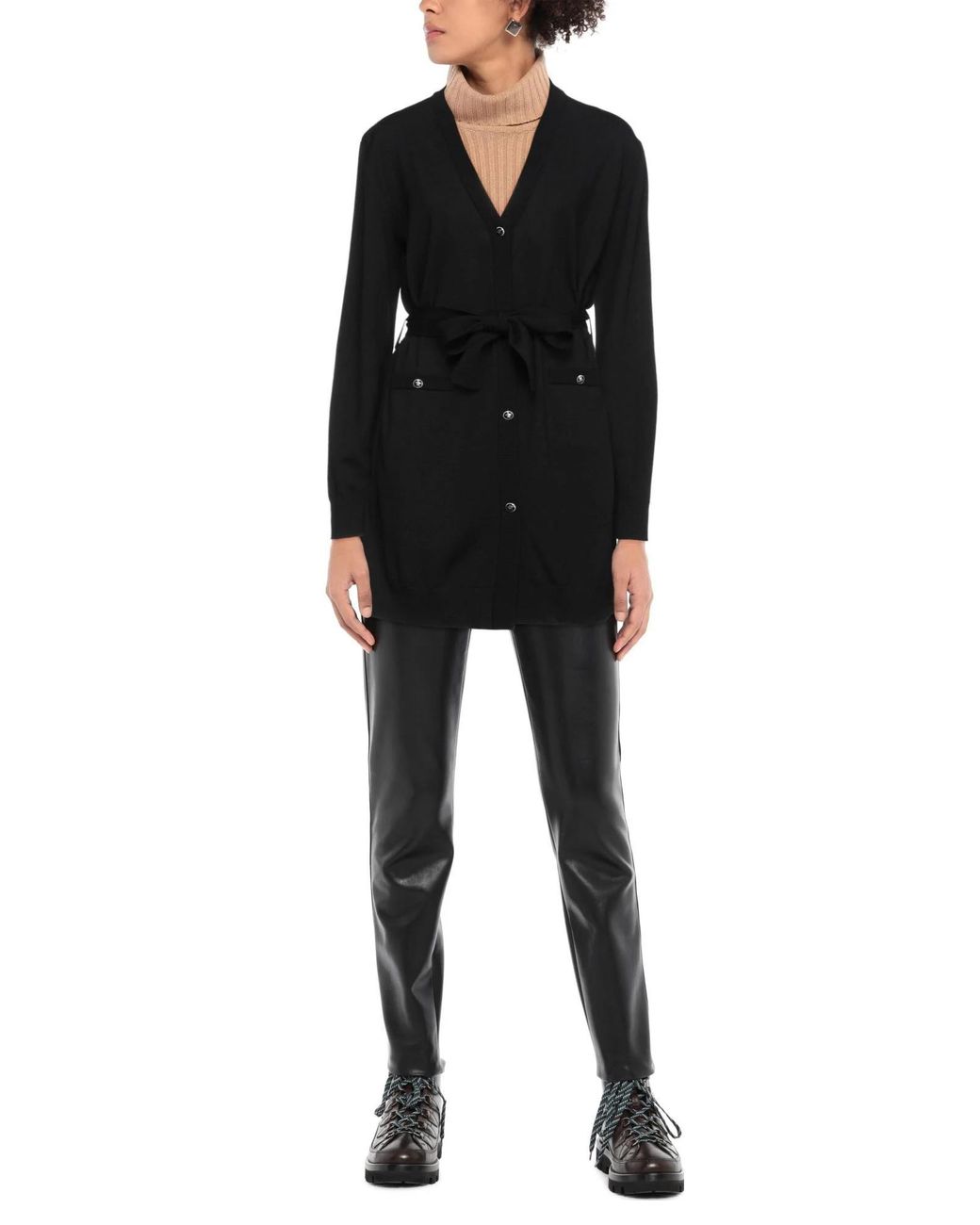 Dolce & Gabbana Black Minimalist V-Neck Long-Sleeve Knit Cardigan