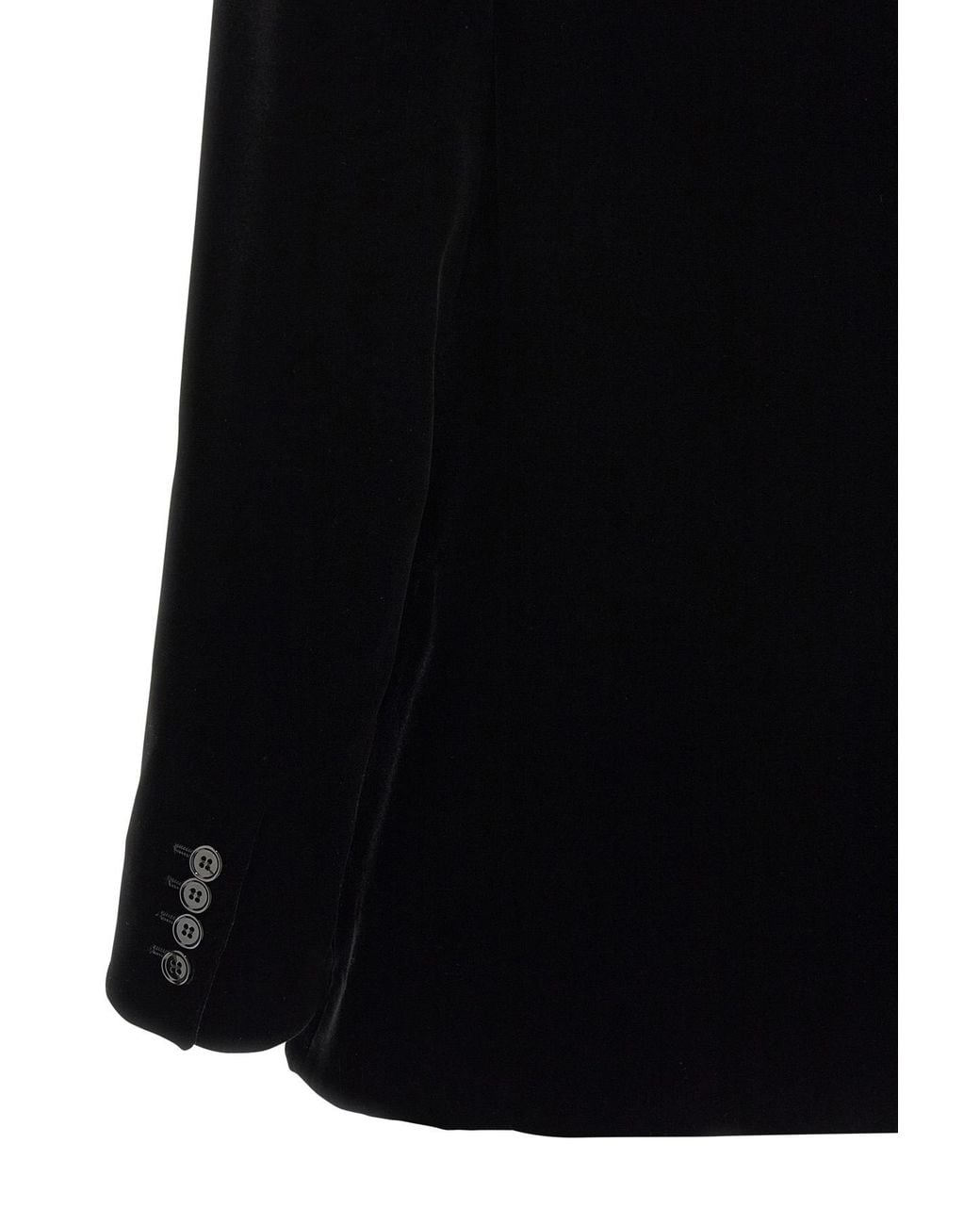 Saint Laurent Black Cassandre Double-Breasted Velvet Jacket