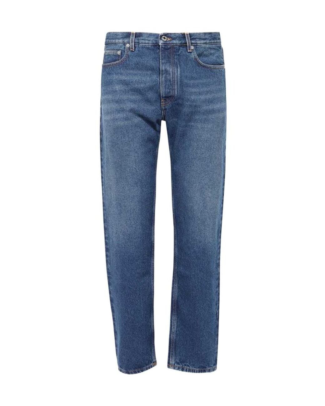 Off-White c/o Virgil Abloh Blue Logo Patch Straight Leg Jeans for men