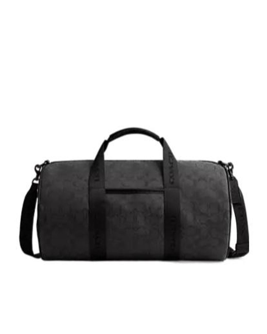 COACH Black Signature Jacquard Theo Duffle Bag for men