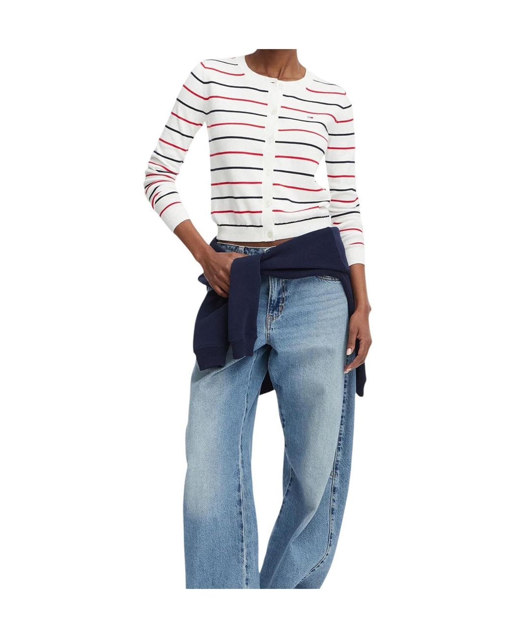 Tommy Hilfiger White Long-Sleeve Knit Cardigan