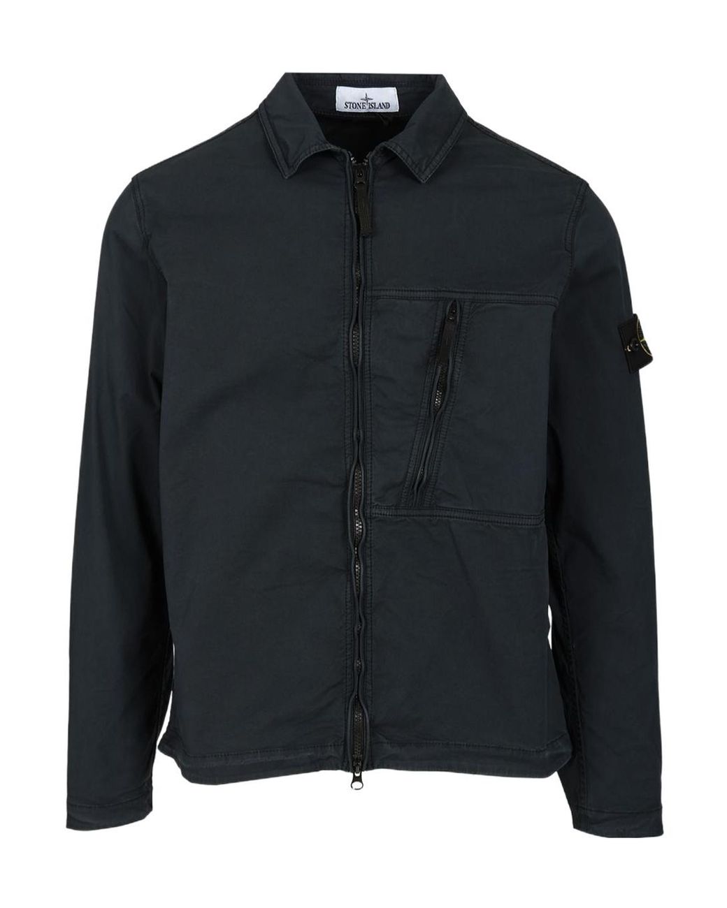 Stone Island Black Supimaâ Cotton Overshirt for men