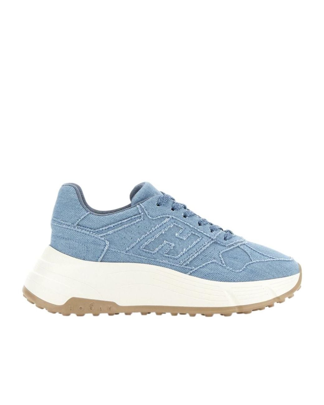 Hogan Blue Logo Embossed Chunky Sneakers