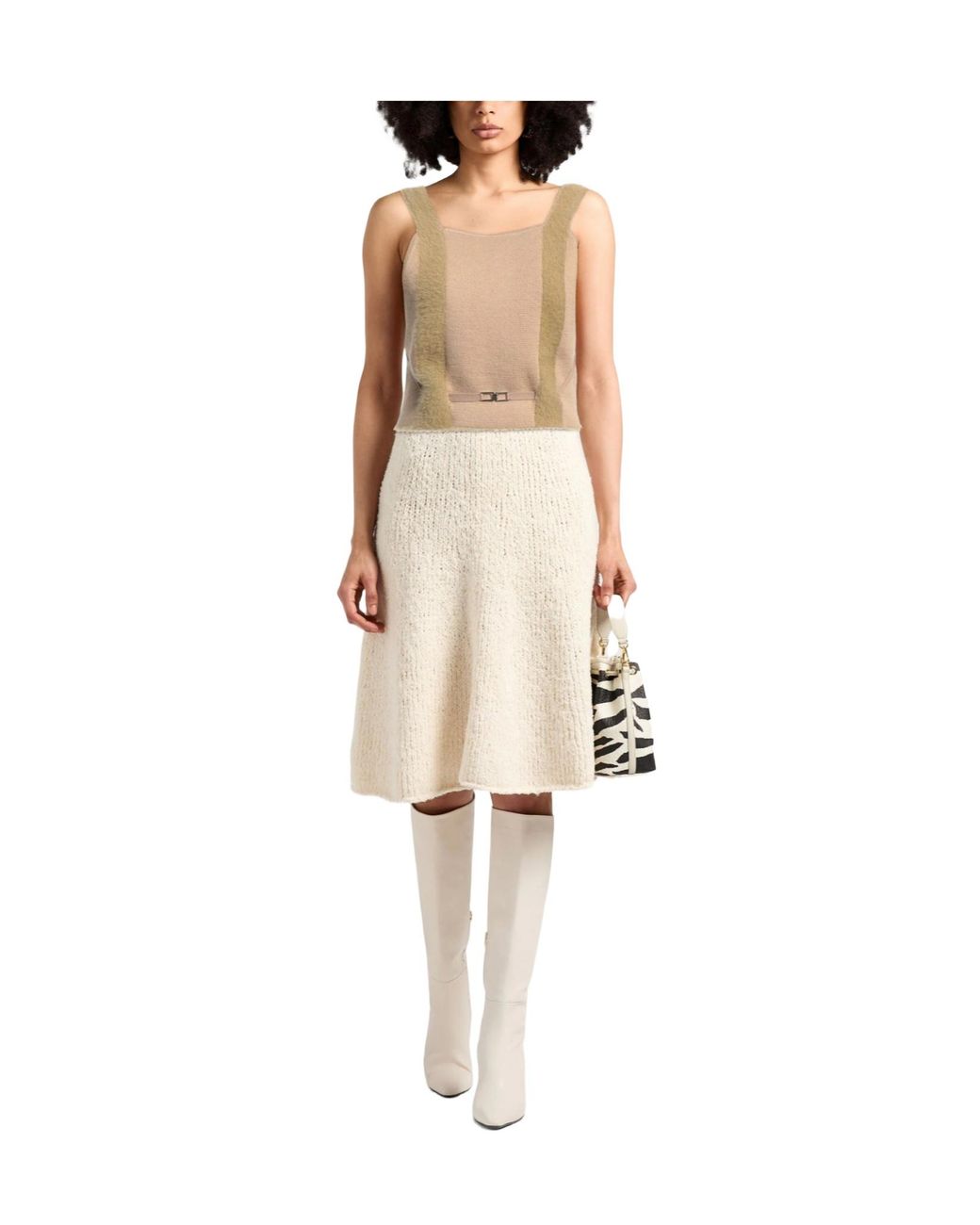 Jacquemus Natural Sleeveless Square-Neck Knit Top