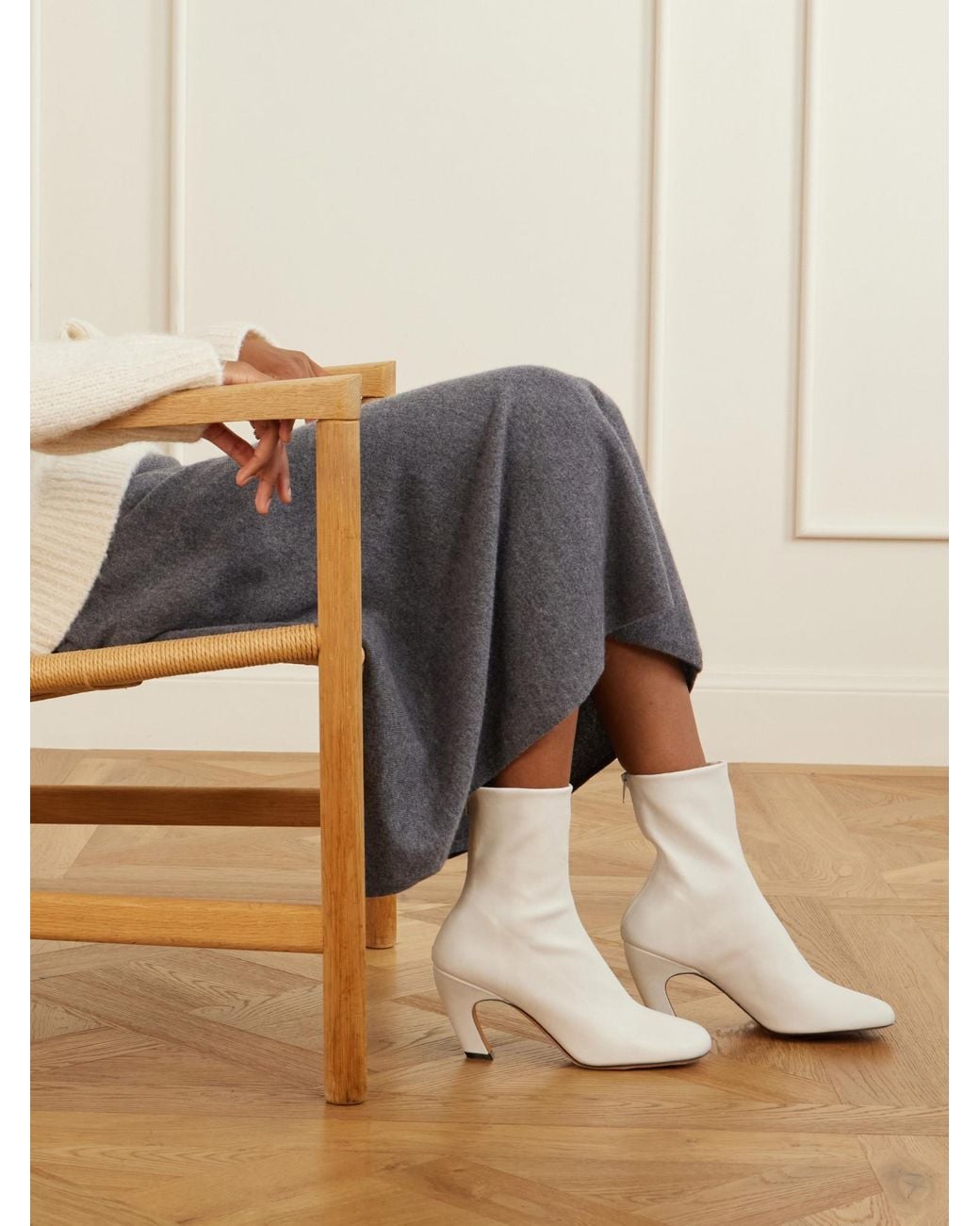 Le Monde Beryl White Soft Leather Boots