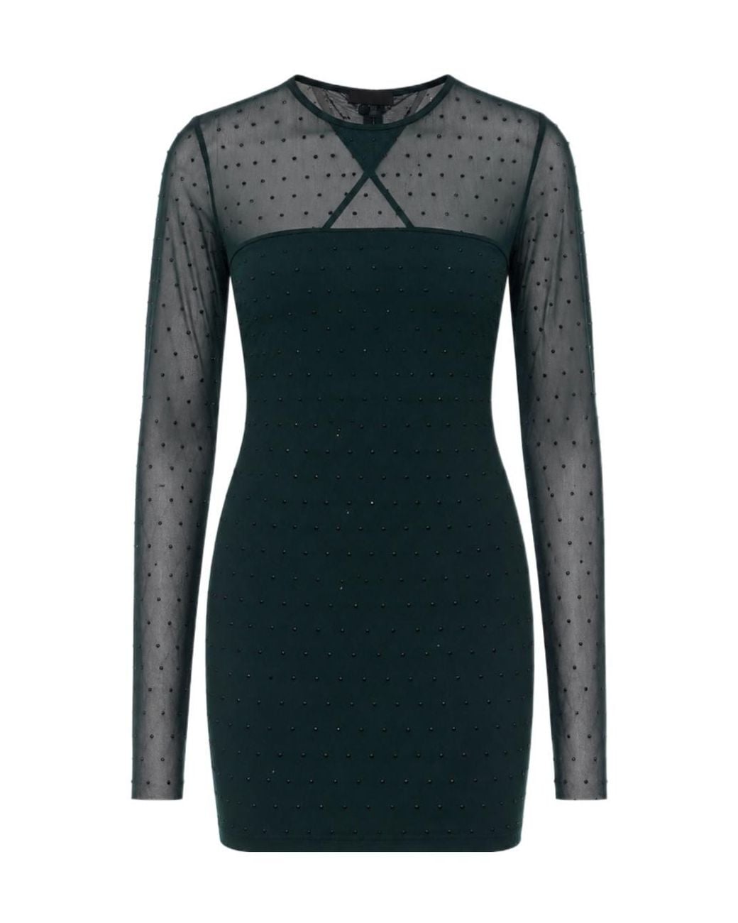 Liu Jo Blue Sheer Embellished Mini Dress