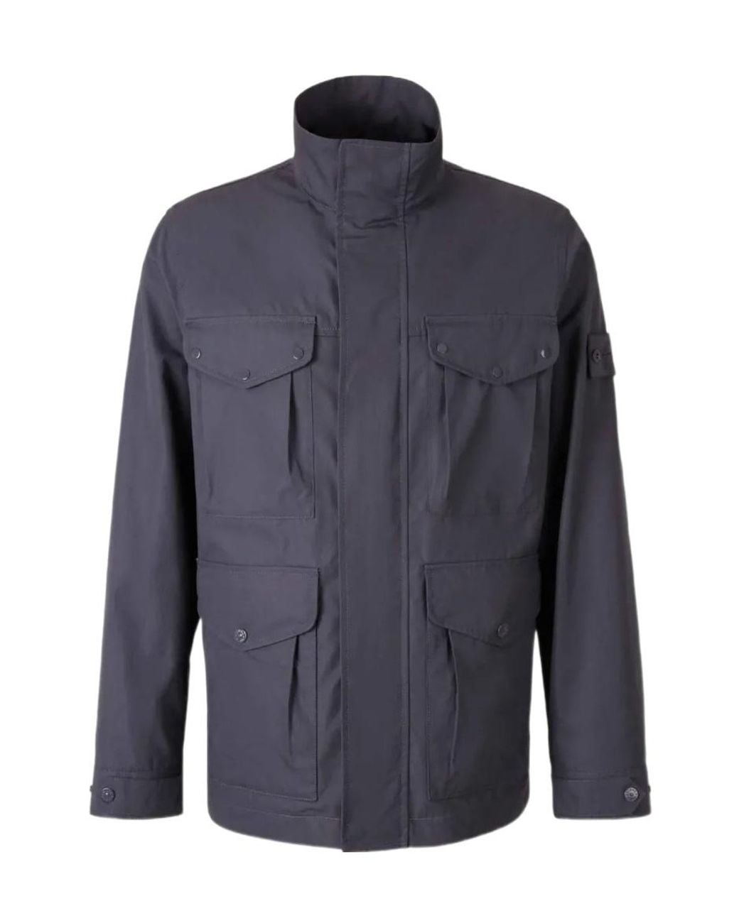 Stone Island Blue Buttoned Flap-Pocket Jacket for men