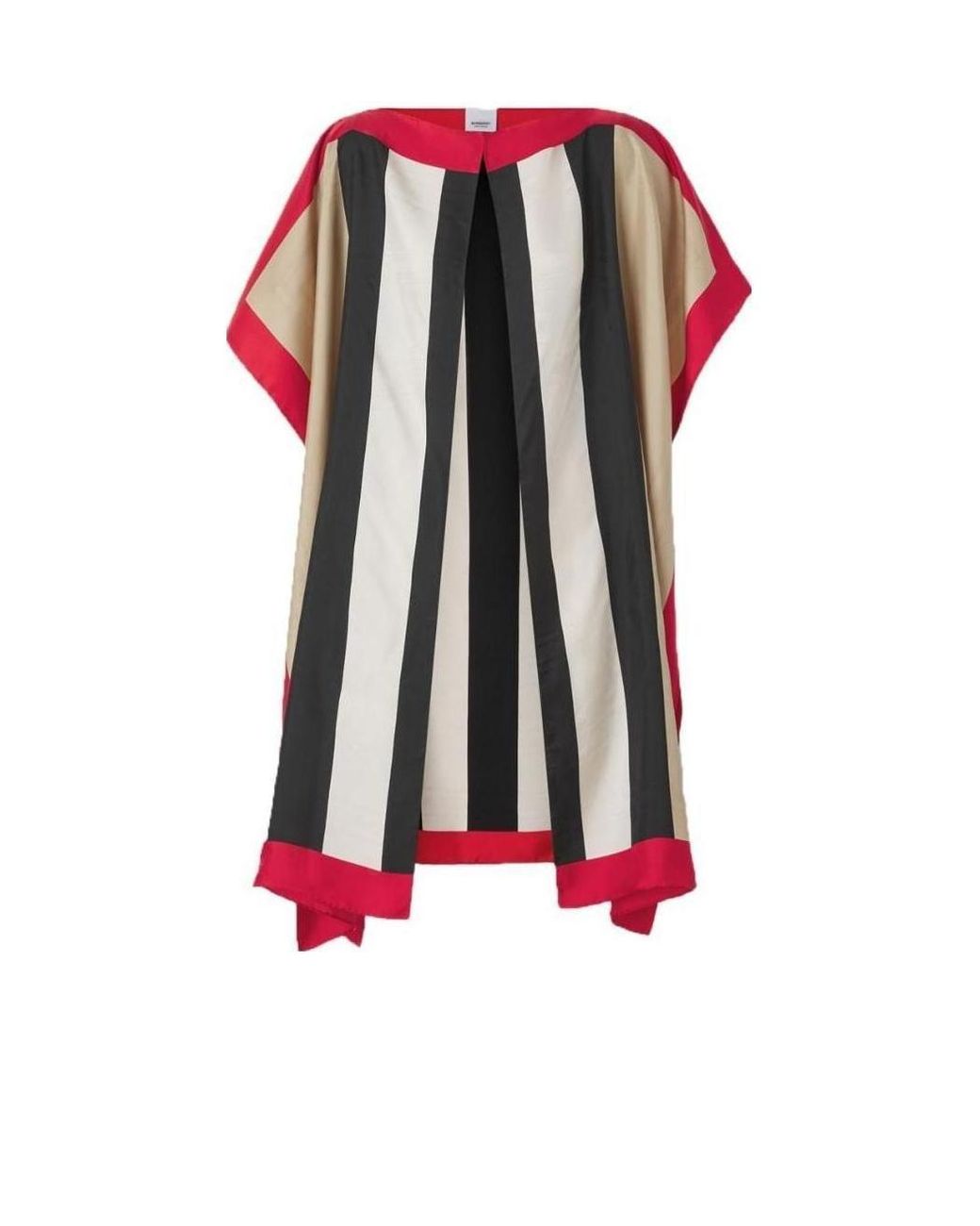 Burberry Red Icon Stripe Silk Cape