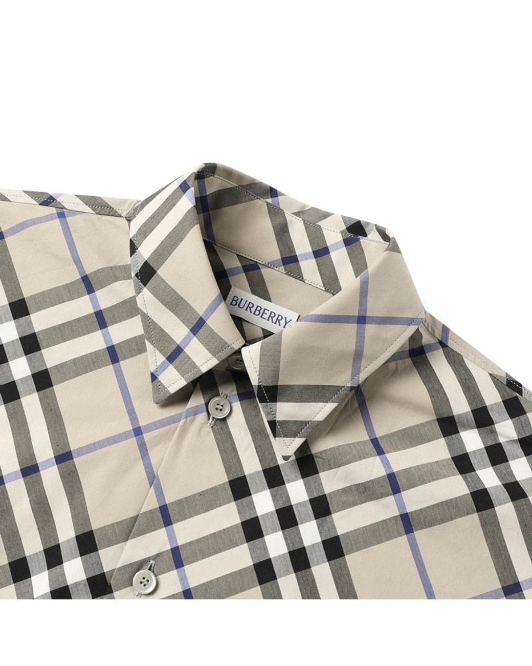 Burberry Gray Checked Long Sleeved Shirt