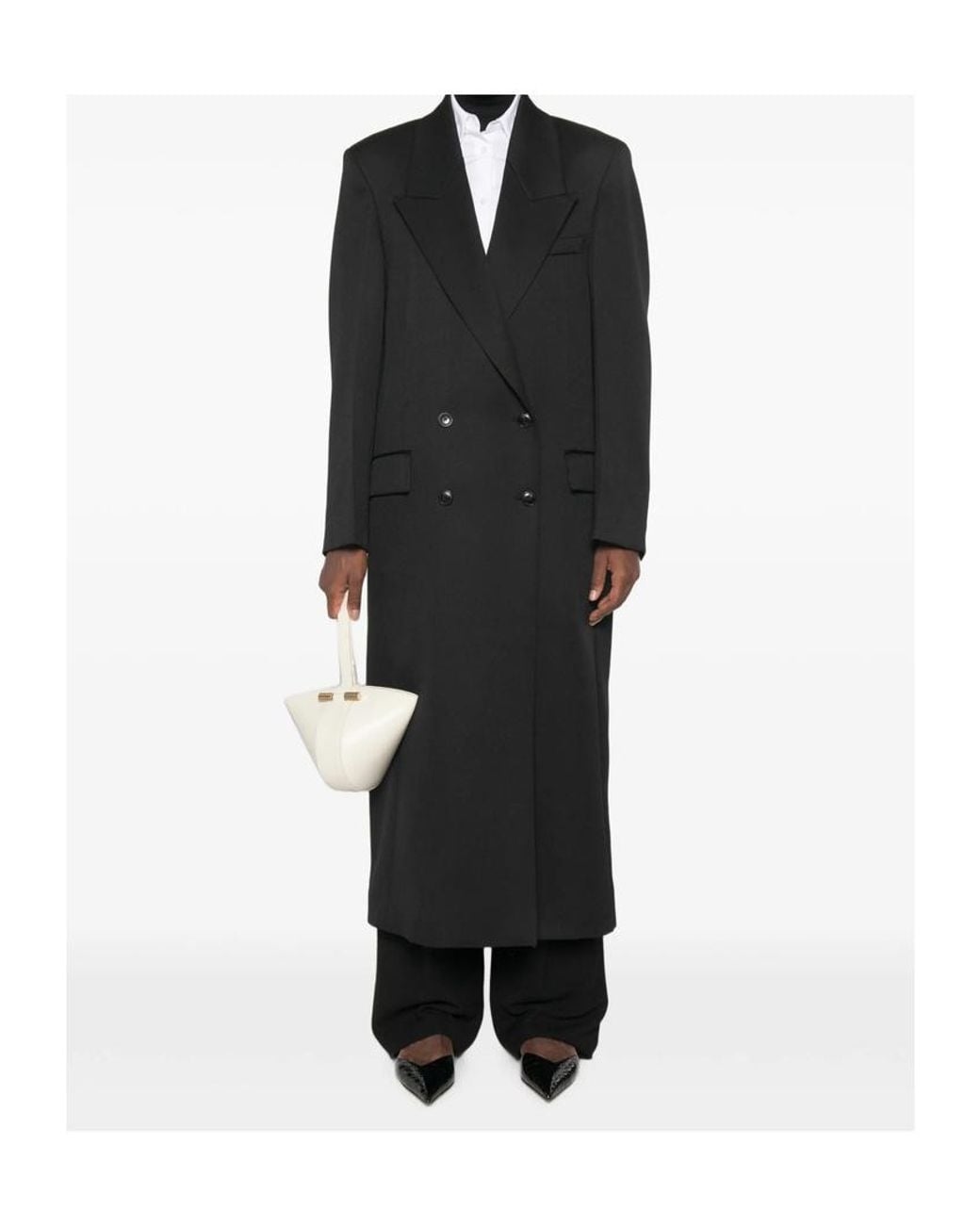 Rohe Black Double Breasted Tailored Coat
