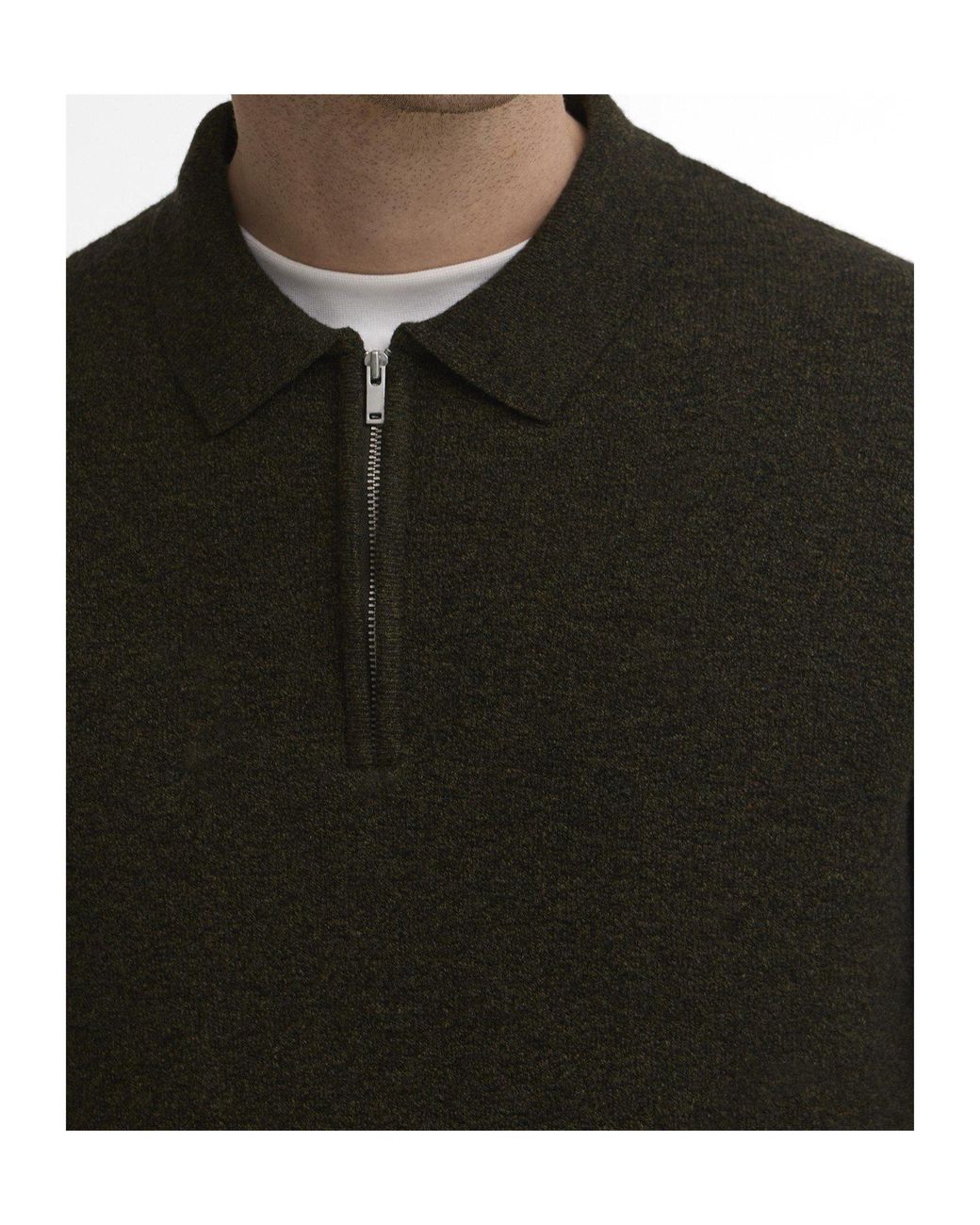 Barbour Black Zip Polo Knit Sweater for men