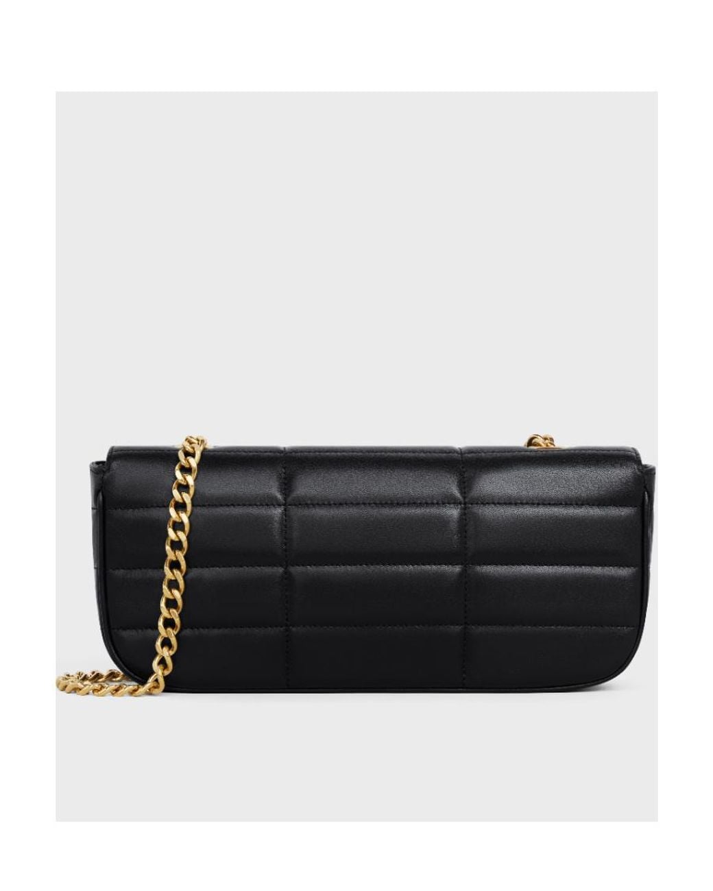 Céline Black Long Chain Shoulder Bag Matelasse Monochrome