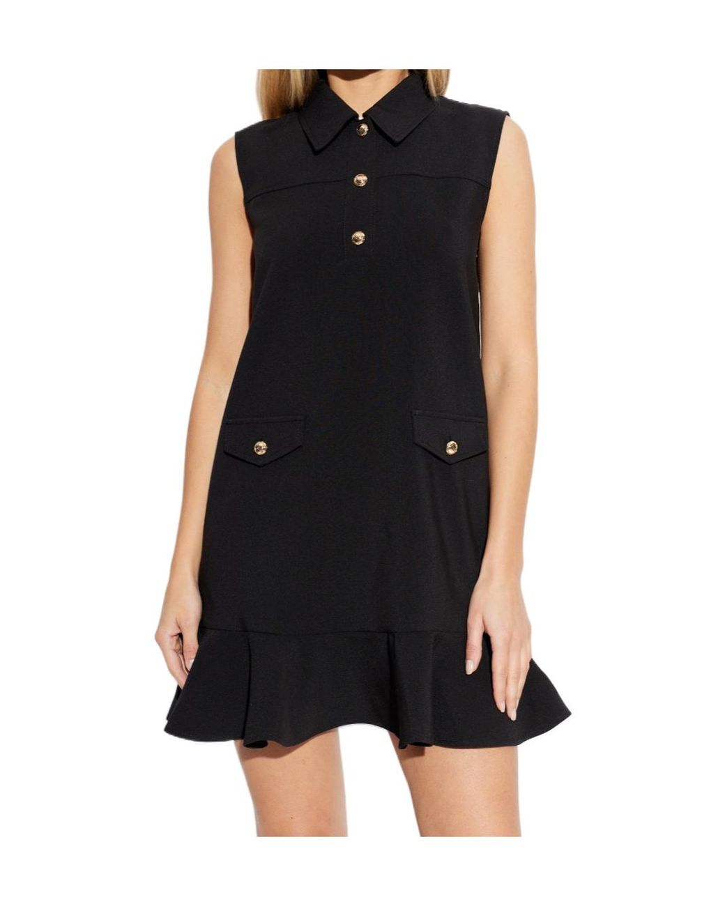 Ganni Black Twill Suiting Mini Dress