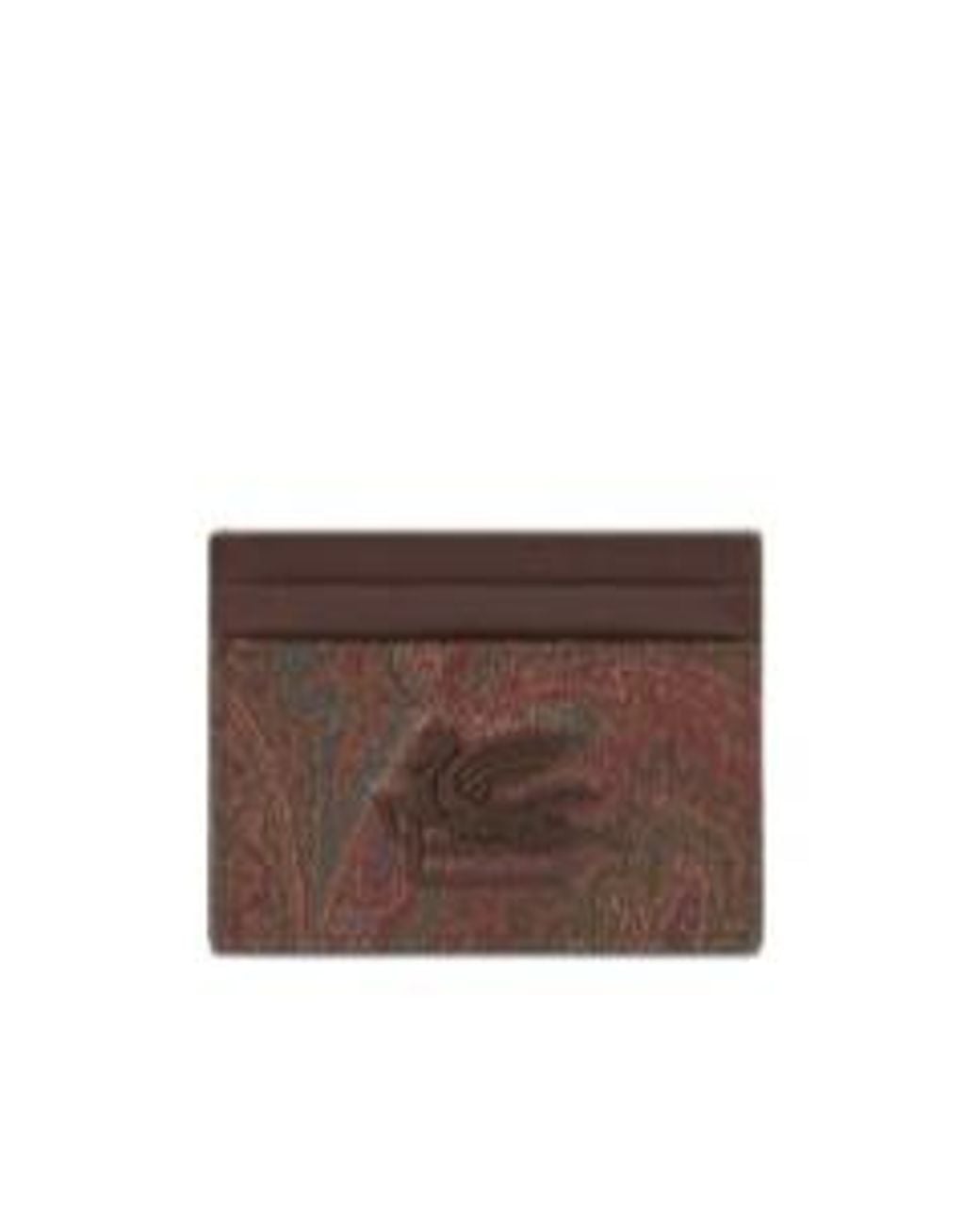 Etro Brown Paisley Jacquard Card Holder