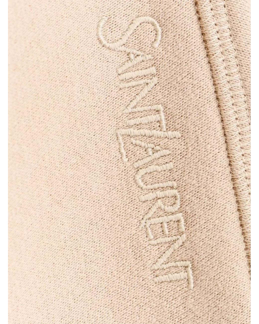 Saint Laurent Natural Crewneck Cropped Sweatshirt