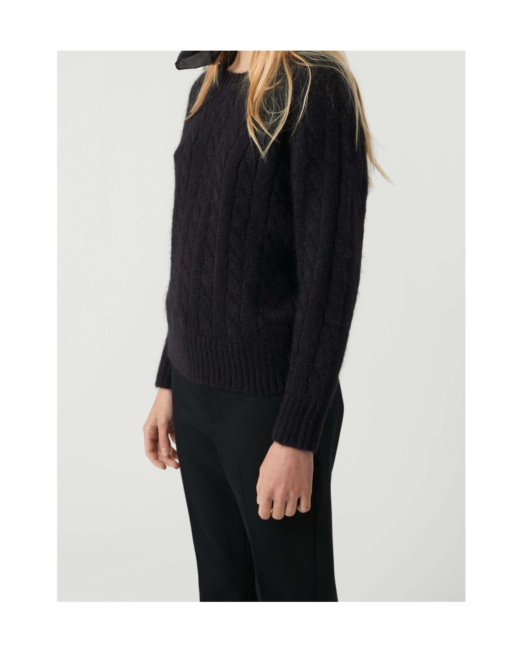 Soeur Black Ribbed Crew Neck Sweater