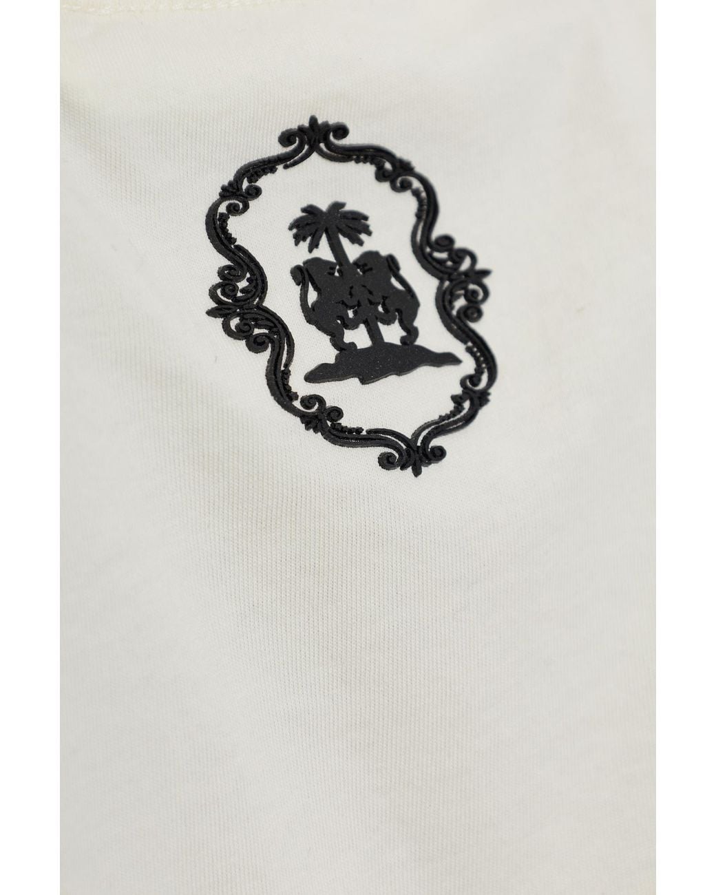 Palm Angels White Crew-Neck T-Shirt