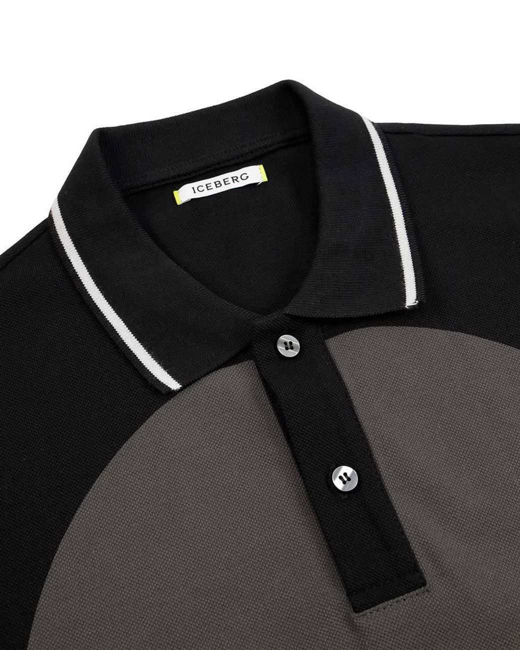 Iceberg Black Printed Pattern Polo Shirt for men
