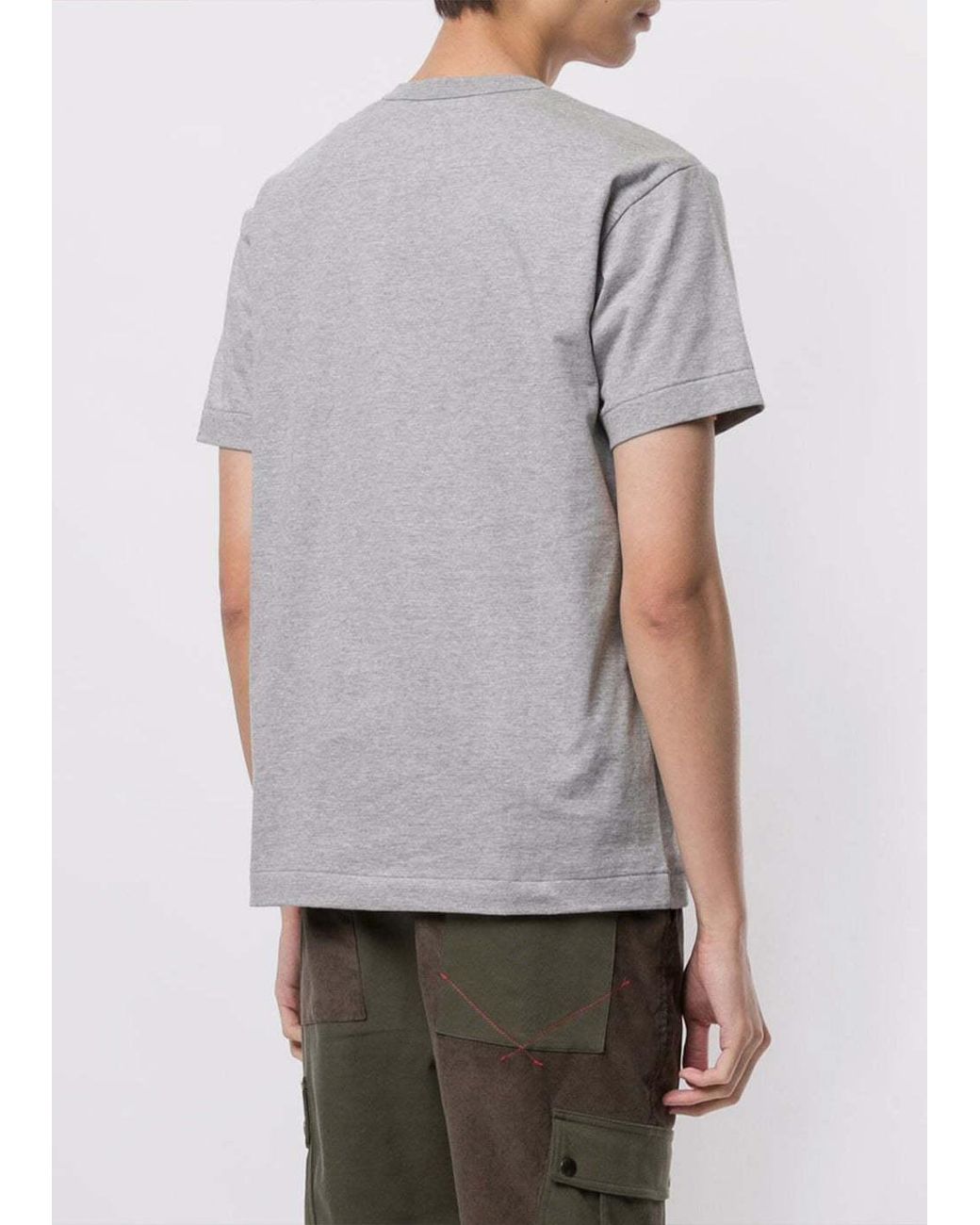 COMME DES GARÇONS PLAY Gray Open-Necked Shirt for men