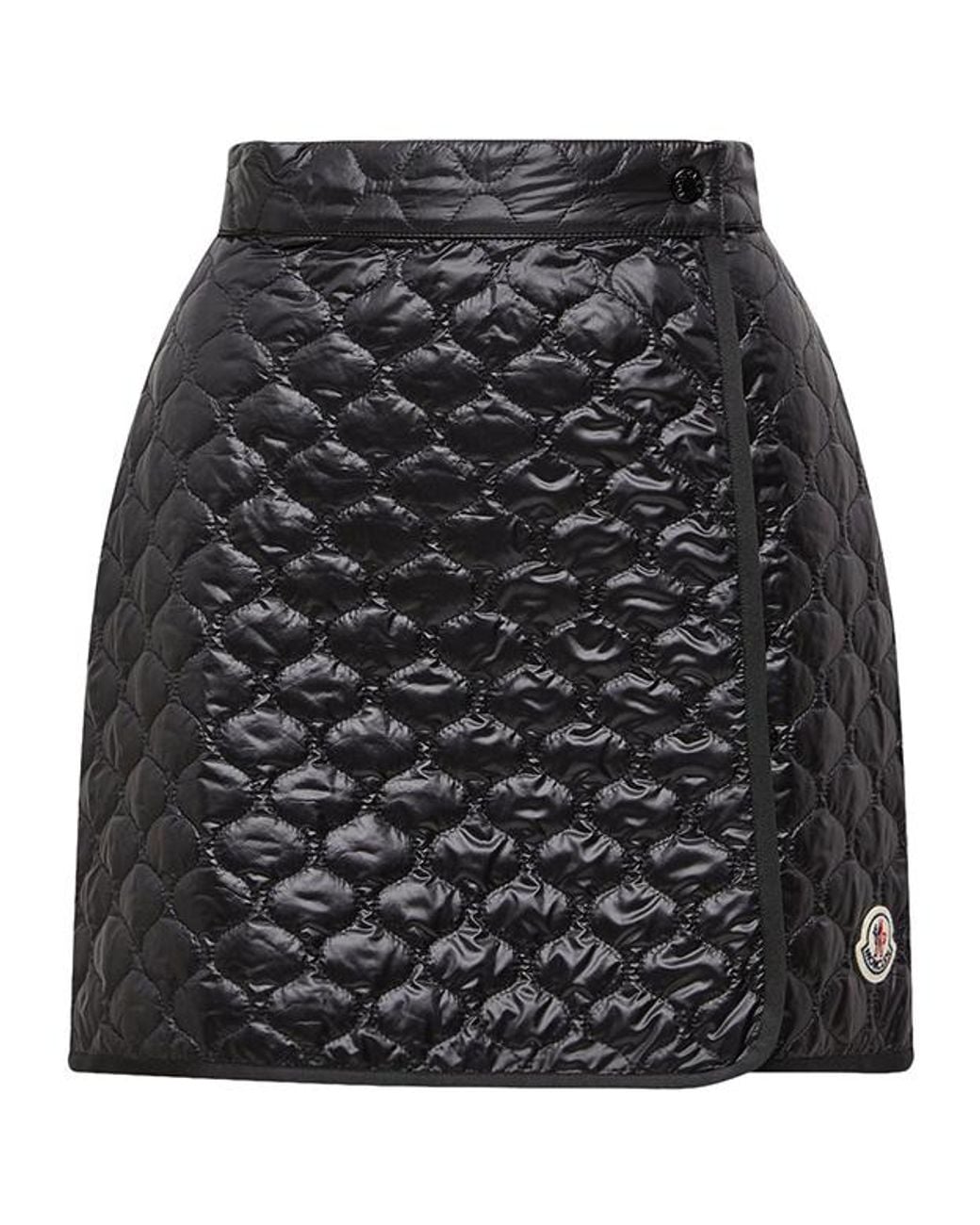 Moncler Black Logo Patch Quilted Skirt