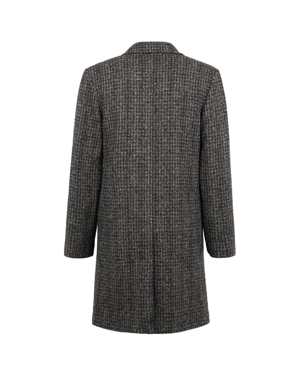 Aspesi Gray Single Breasted Lapel Collared Coat for men