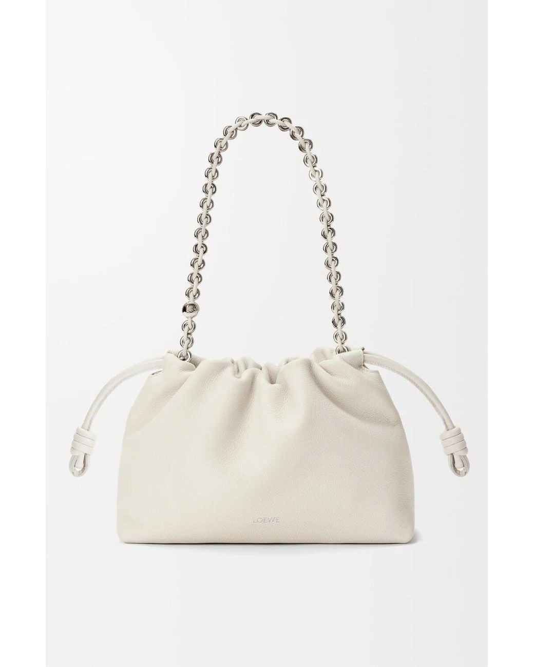 Loewe White Flamenco Medium Shoulder Bag