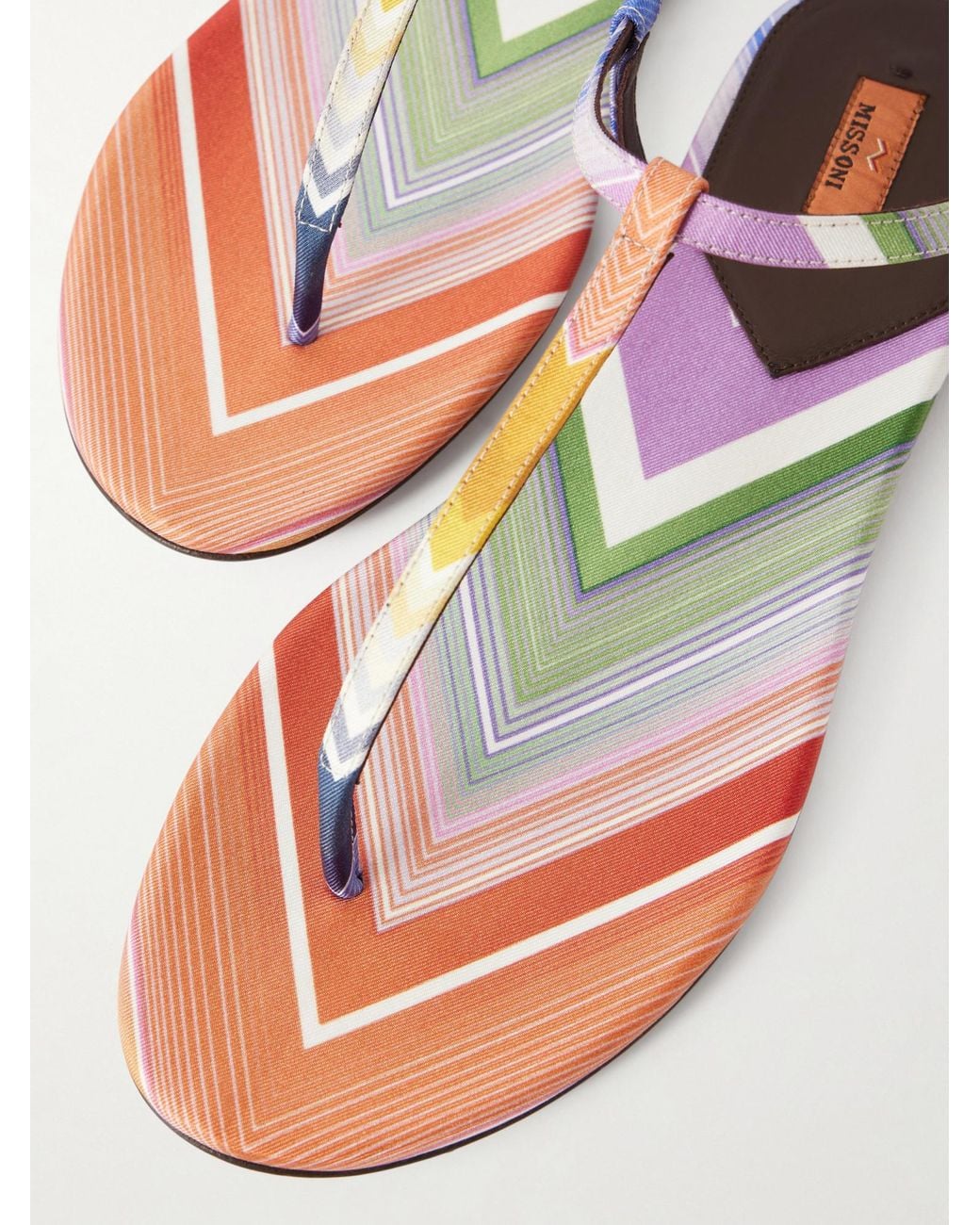 Missoni Brown Leen Striped Twill Sandals