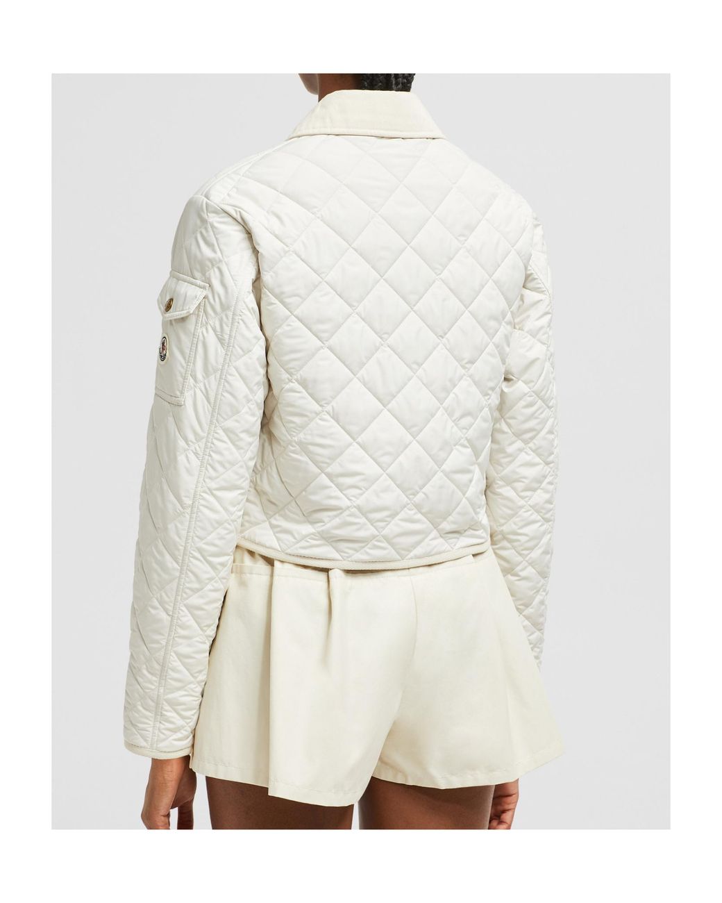 Moncler White Chitre Diamond-Quilted Padded Shirt Jacket
