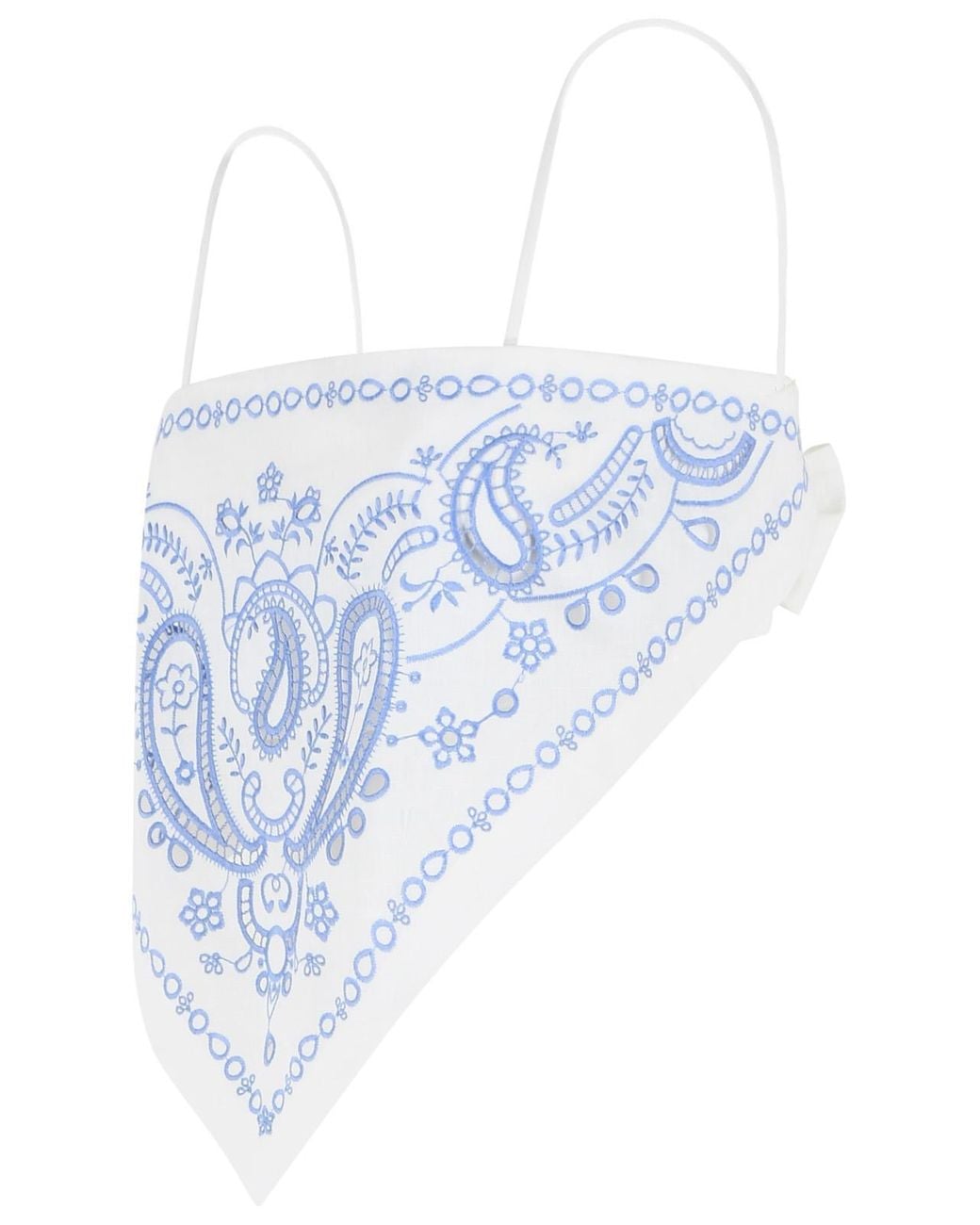 Self-Portrait Blue Embroidered Top