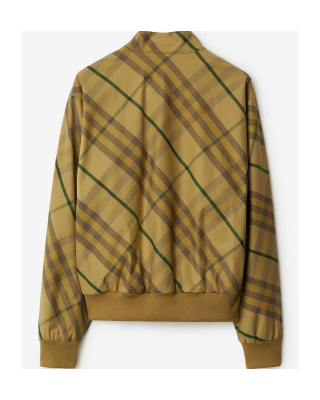 Burberry Green Check Printed Zipped Bomber Jacket for men