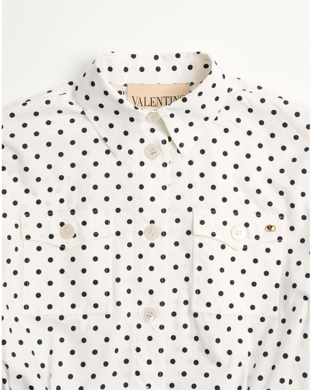 Valentino White Poplin Plusdepois Print Midi Dress