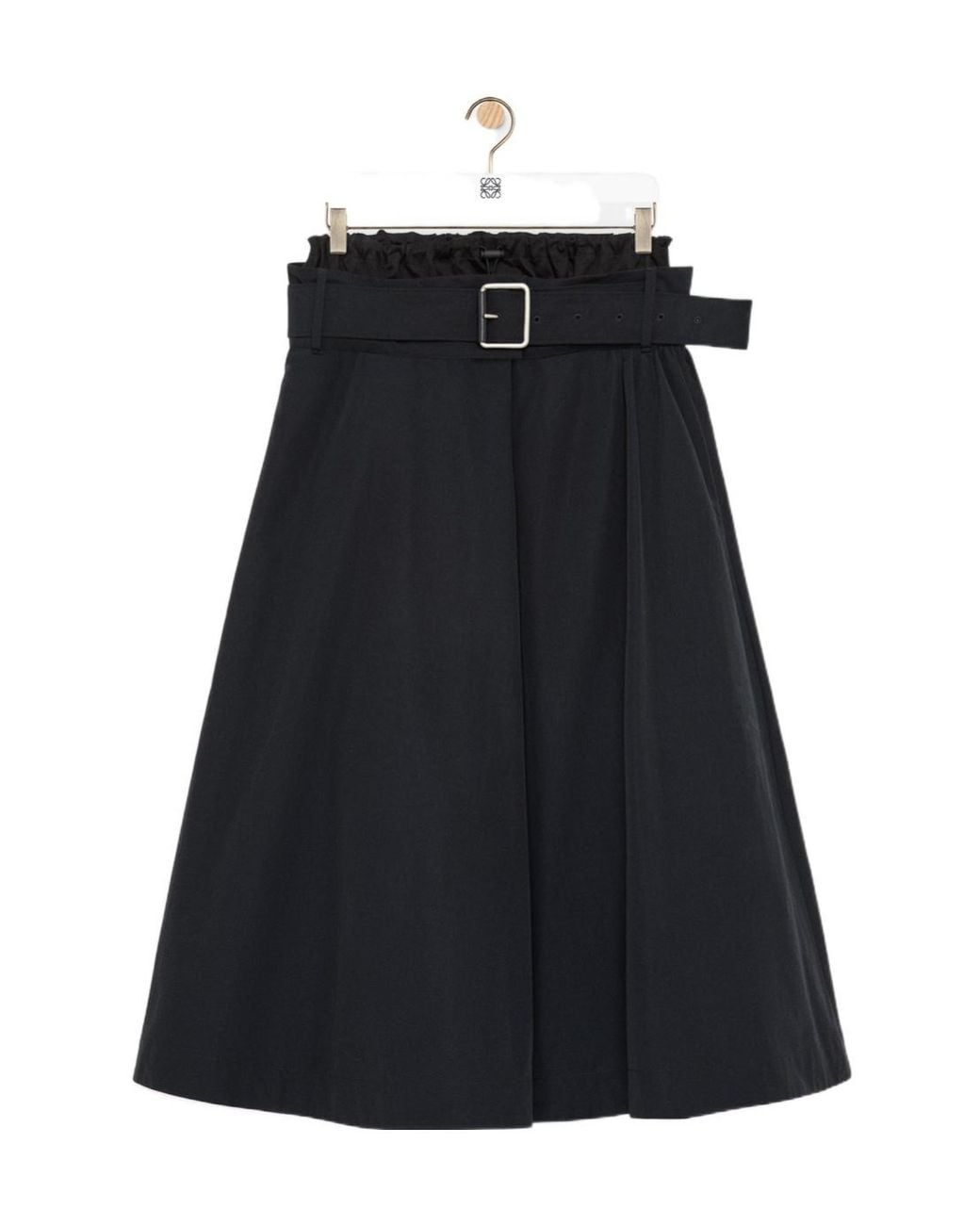 Loewe Black Belted Midi Skirt