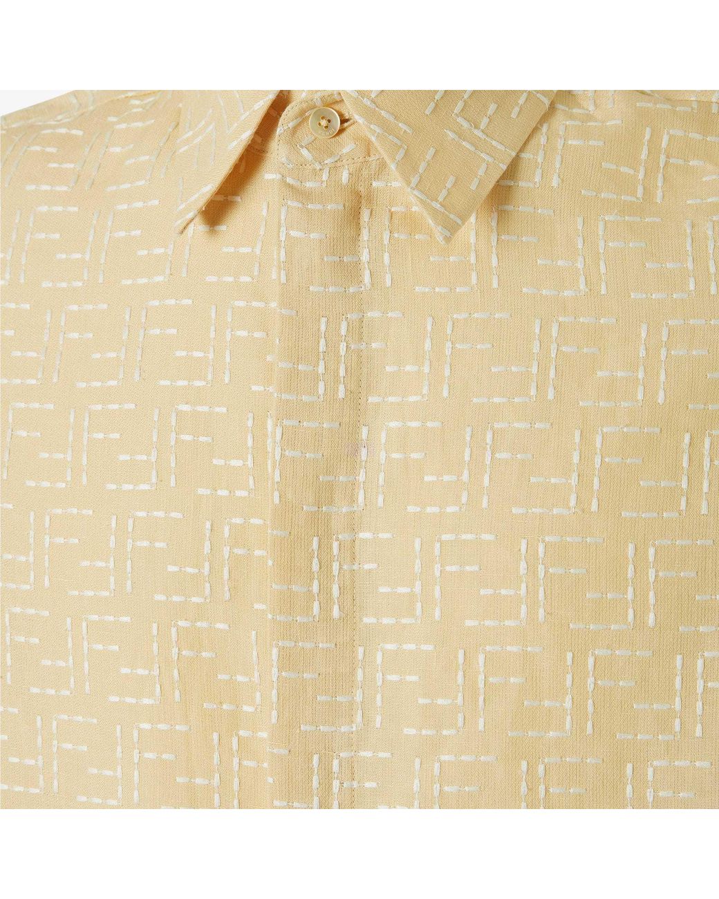 Fendi Natural Ff Jacquard Short-Sleeved Shirt for men