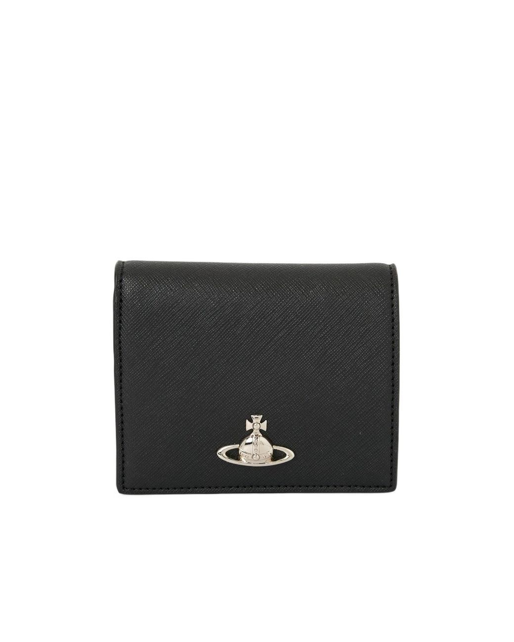 Vivienne Westwood Black Orb Logo Compact Wallet