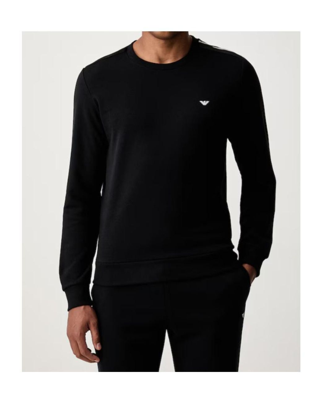 EA7 Black Logo-Print Tracksuit for men