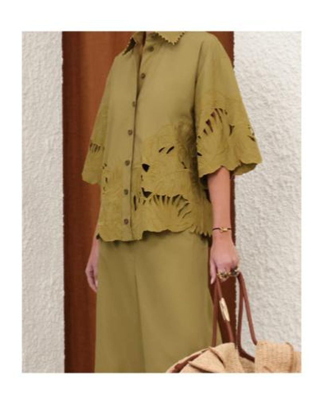 Zimmermann Green Mahon Embroidered Shirt