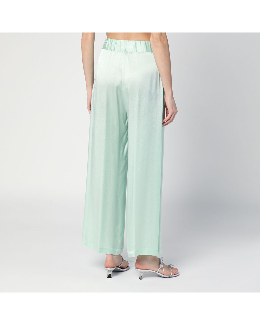 Semicouture Green Elastic Waist Casual Pants