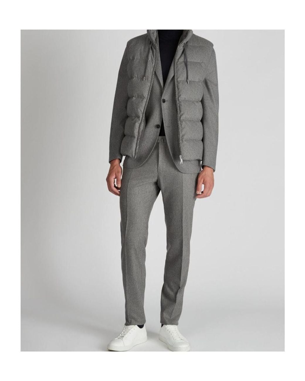 Incotex Gray Pleated Wool-Blend Pants for men