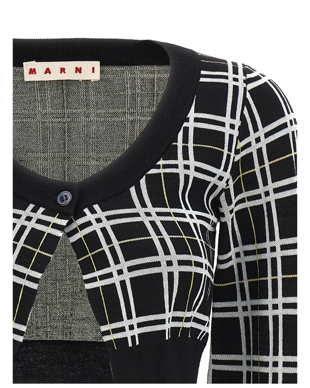 Marni Black Buttoned Cropped Cardigan