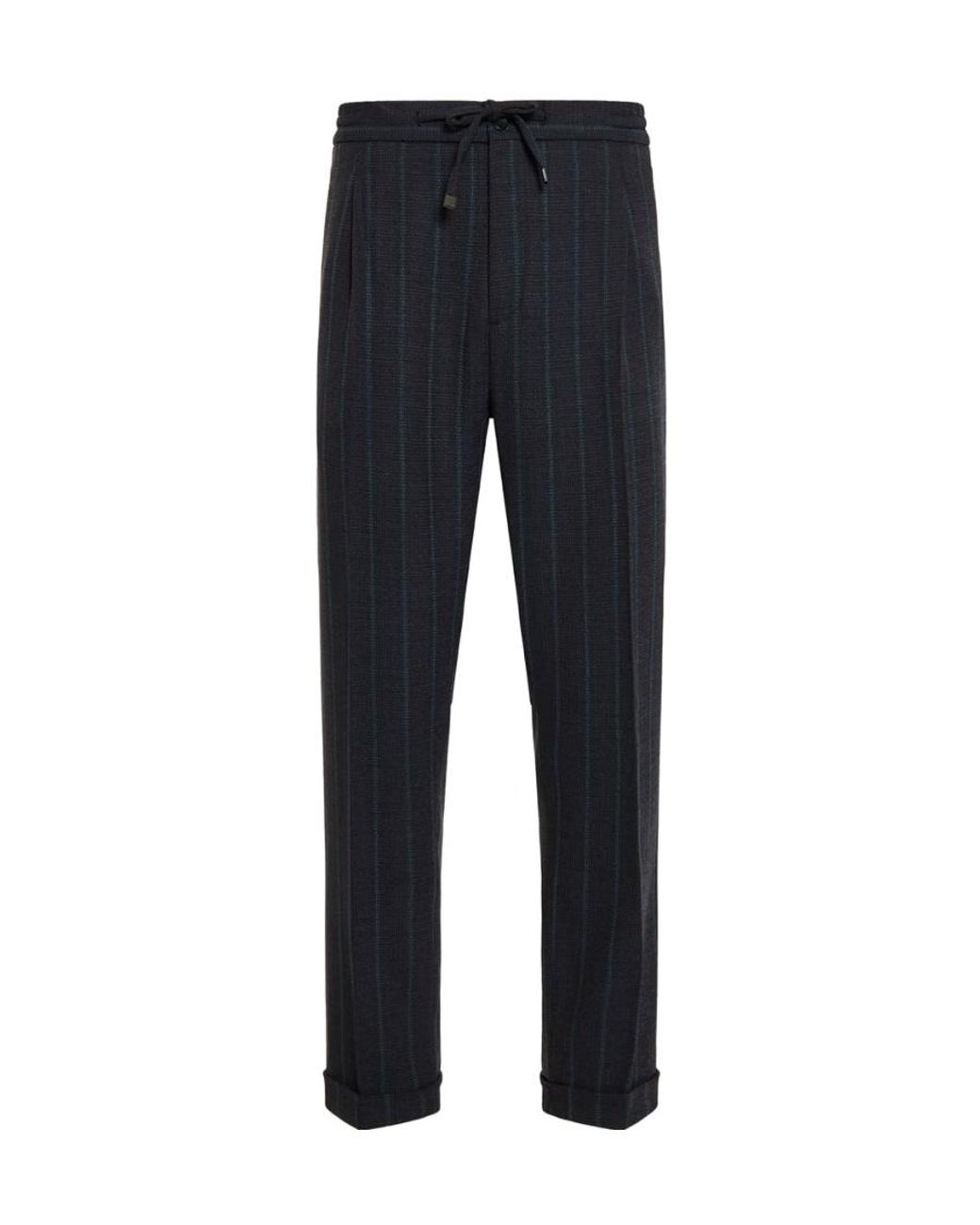 Etro Blue Pinstripe-Pattern Single Breasted Suit for men
