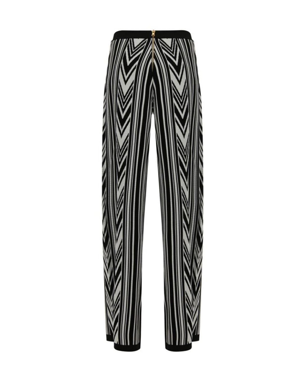 Balmain Black Chevron Pattern Trousers