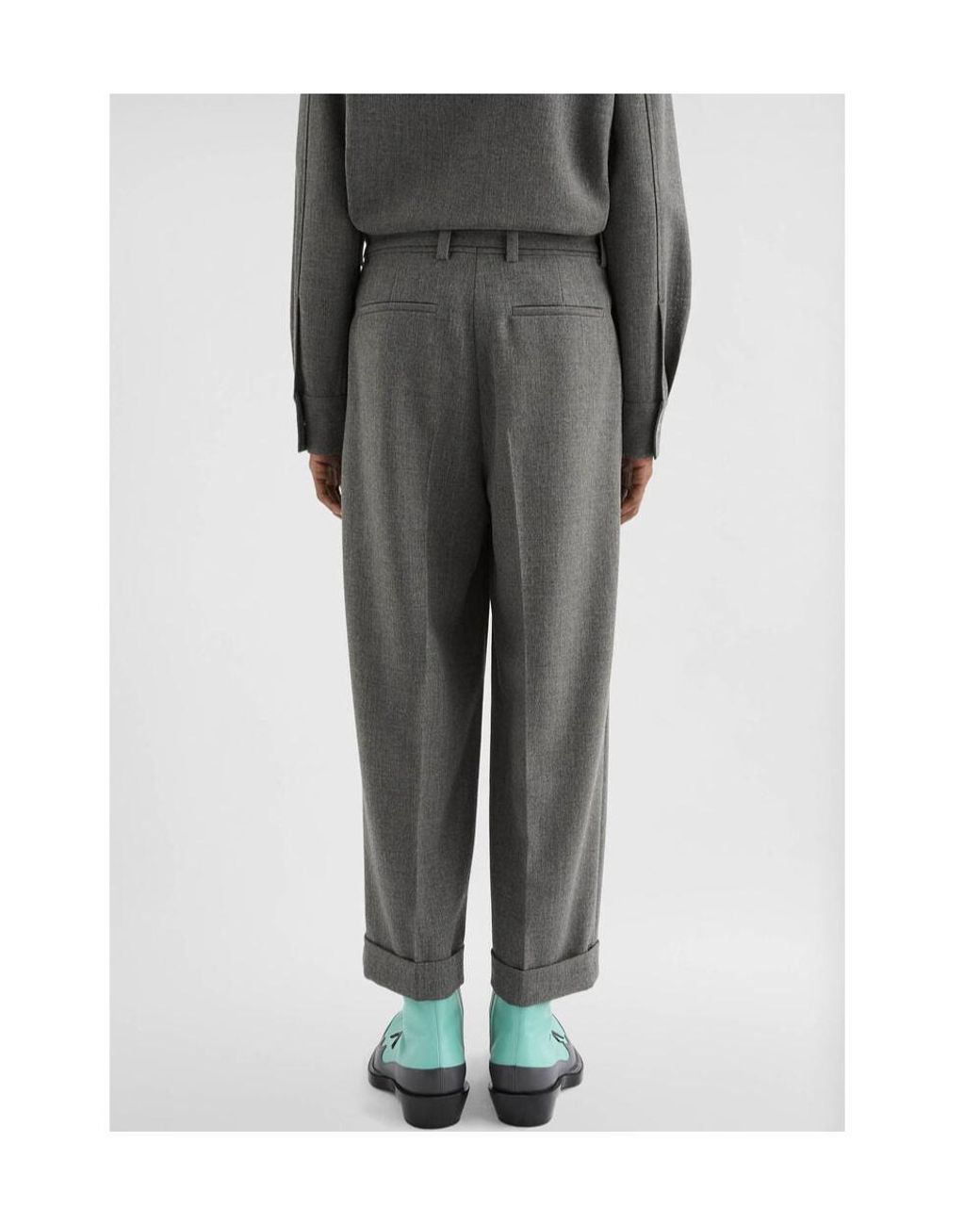 Jil Sander Gray Pressed Crease Belted Pants for men