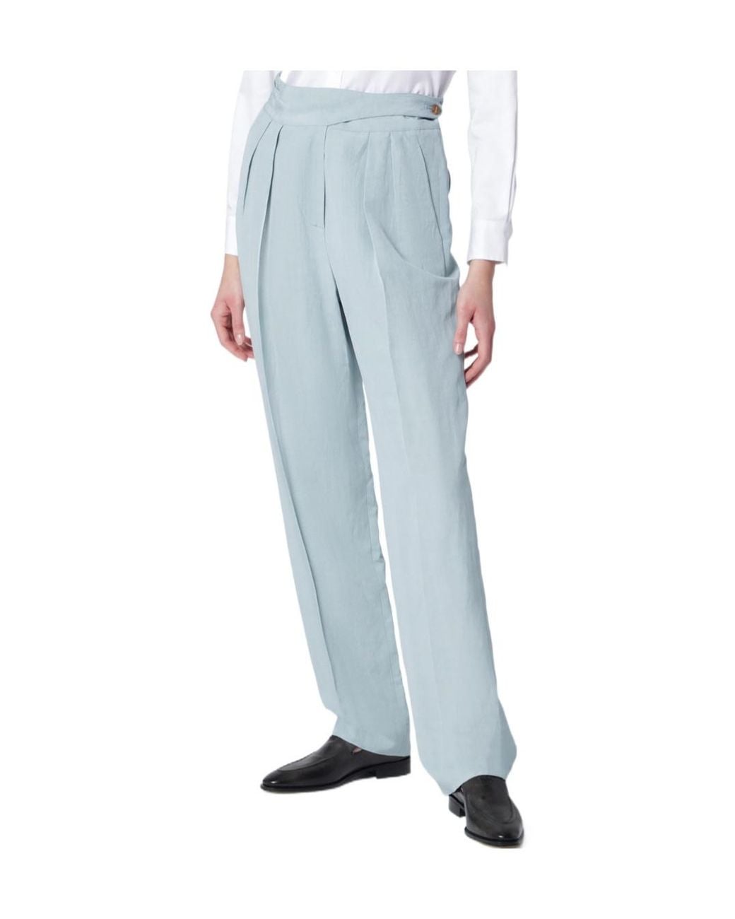 Blazé Milano Blue Pleated Tailored Trousers